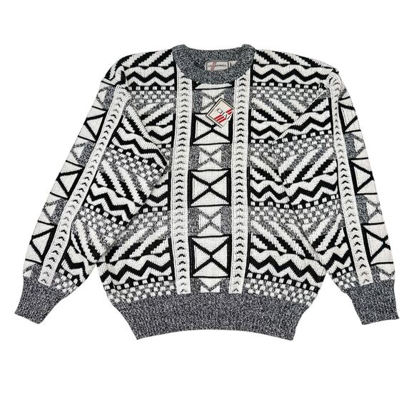 Vintage Chartwell Sweater Size XL Coogi Style Crewneck Pullover 90s Geometric - Picture 1 of 9